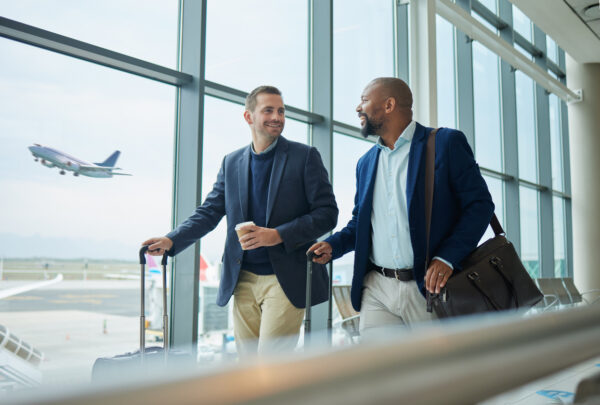 business travel at airport