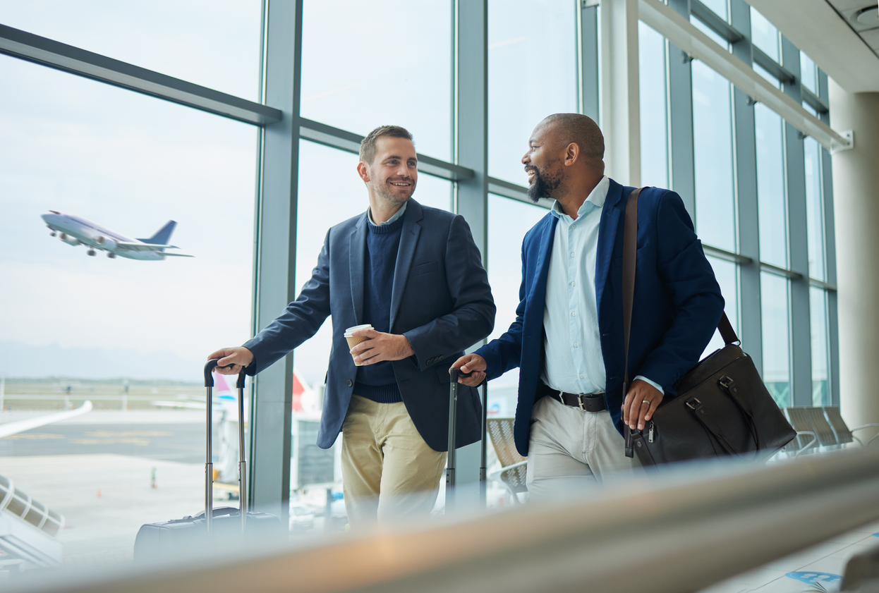 business travel at airport