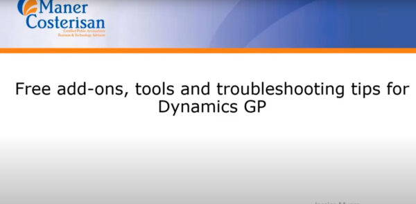 Microsoft dynamics troubleshooting tips