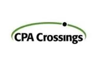 CPA Crossings logo featuring the text “CPA Crossings” below a curved green line with a black dot above the second s in Crossings on a white background.