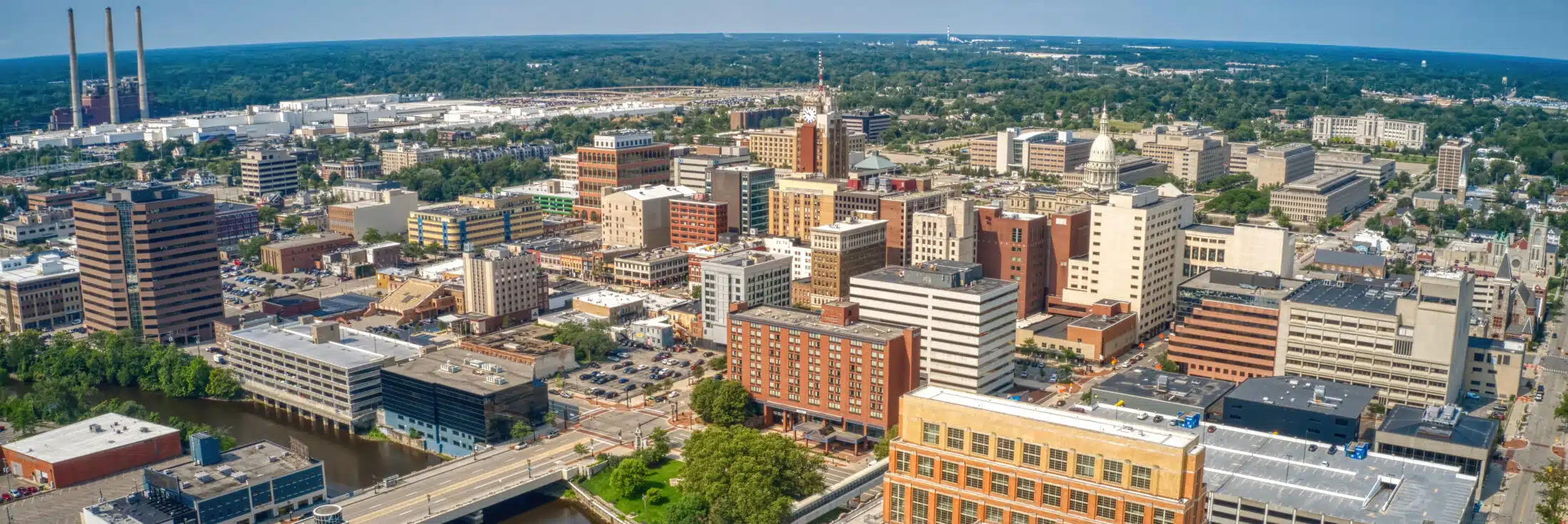Arial view of Lansing Michigan